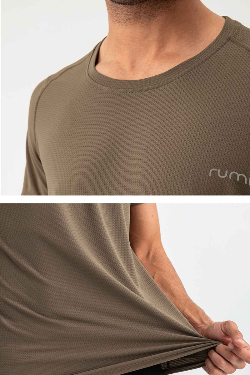 WU Sun Fit Tee Waffle - Cocoa