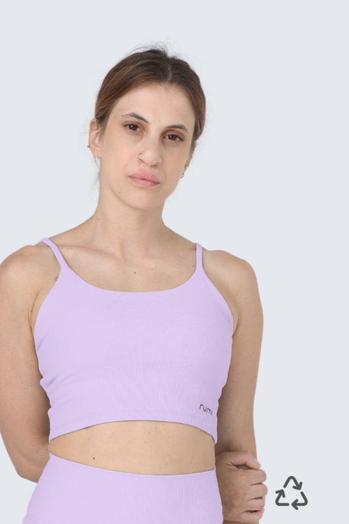 W Sun Rib Crop Top Sports Bra - Orchid