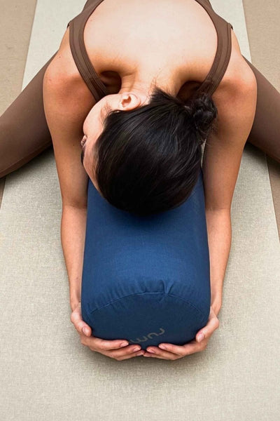 Rumi Earth - Cotton Yoga Bolster – Round - Midnight - RU - YCB - RD - MT - Yoga Props