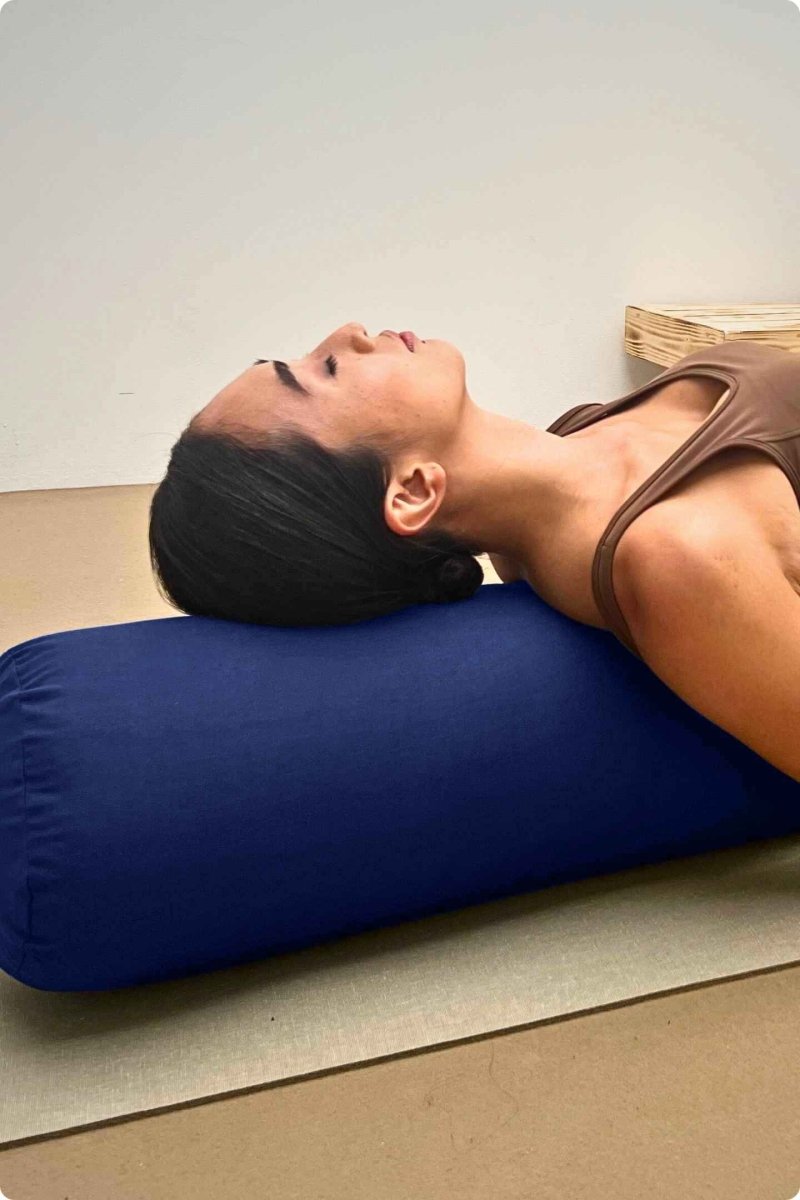 Rumi Earth - Cotton Yoga Bolster – Round - Midnight - RU - YCB - RD - MT - Yoga Props